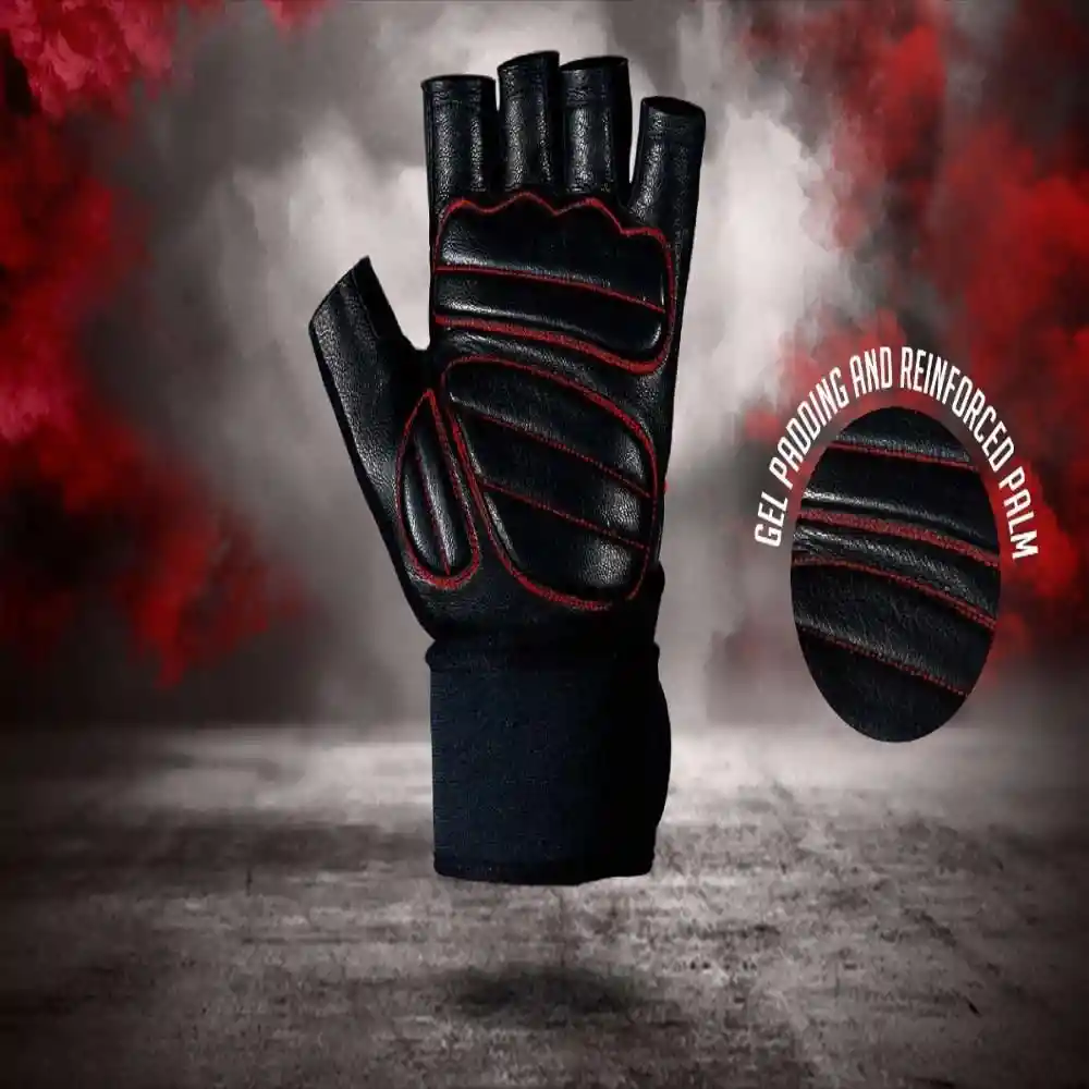 K6 Guantes Para Gimnasio De Cuero Crossfit Ice Border Ll Talla M