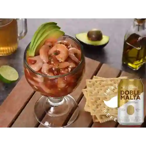 Combo Cóctel de Camarón + Club Col. Doble Malta 330ml