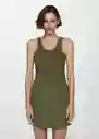 Vestido Morrone Khaki Talla XS Mujer Mango