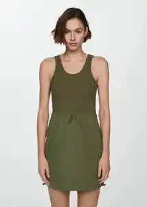 Vestido Morrone Khaki Talla XS Mujer Mango