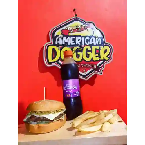 Burger 100 gr + Papas + Bebida 400 ml