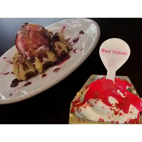 Waffe con Gelato de Red Velvet