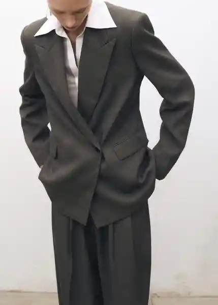 Blazer Americana Olite Khaki Talla S Mujer Mango