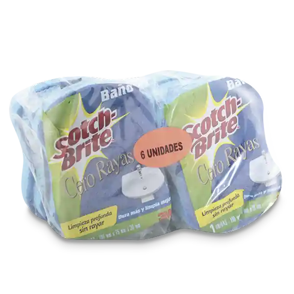 Scotch Brite Esponja Cero Rayas Banos Lamina 6U