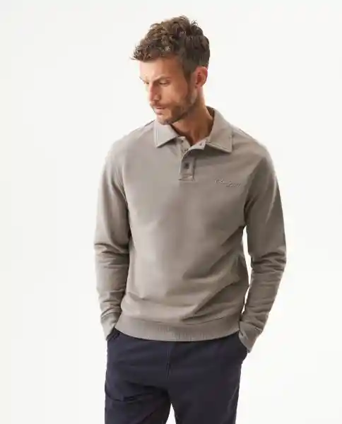 Buzo Smart Polo Masculino Gris Nublado Medio Talla L Chevignon