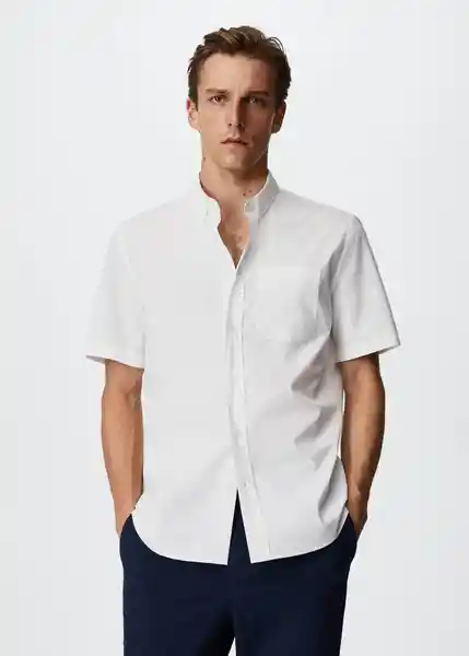 Camisa Ginza-H Blanco Talla L Hombre Mango