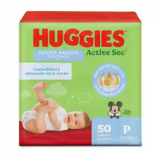 Pañales Huggies Active Sec Etapa 1/P Más Absorción 50 Und