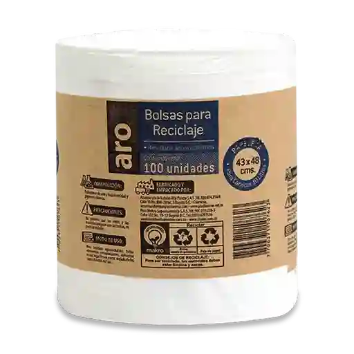Aro Bolsa de Basura Papelera Blanca 43 x 48 cm
