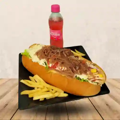 Combo bronto pepito carne desmechada