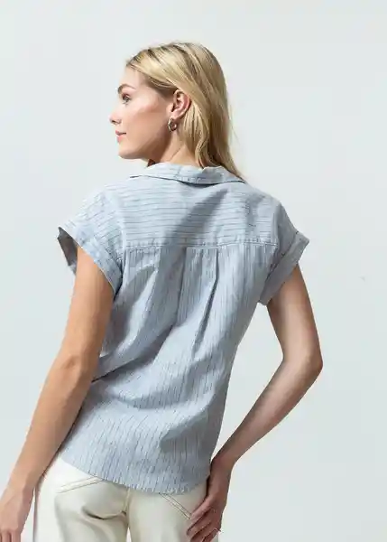 Camisa Martina Mujer Azul Zen Claro T L 012G303 Naf Naf