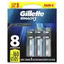 GILLETTE Mach 3 Repuestos para Cuchilla de afeitar con 3 Hojas 8 Repuestos Máquina de Afeitar para Barba Afeitadora para Hombre