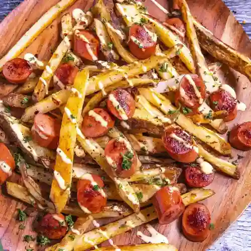 Salchipapas Doble Americano