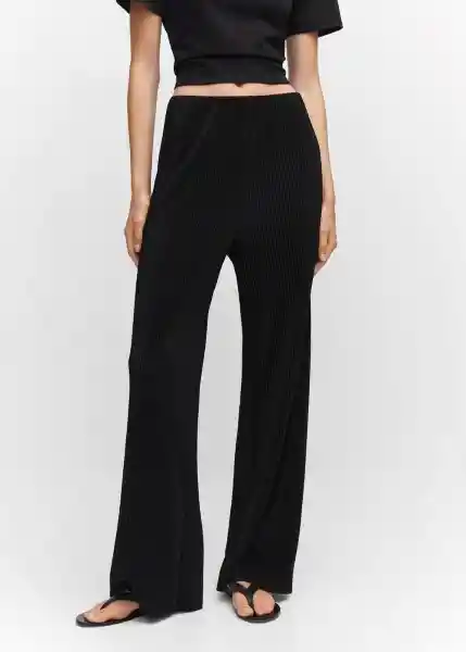 Pantalón Plisat Negro Talla XS Mujer Mango