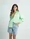 Camisa Nuz Mujer Verde Braña Claro Talla S 512F383 Naf Naf