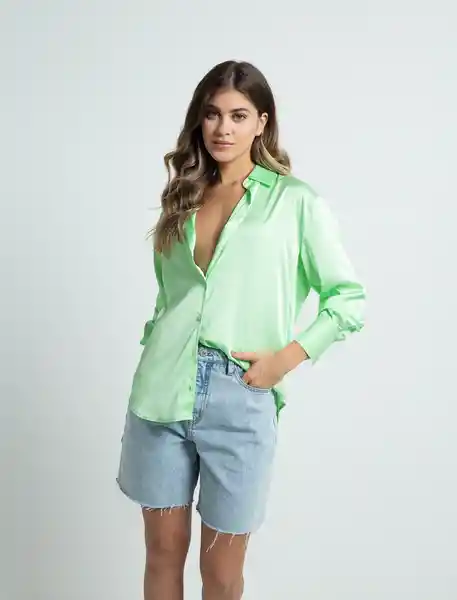 Camisa Nuz Mujer Verde Braña Claro Talla S 512F383 Naf Naf