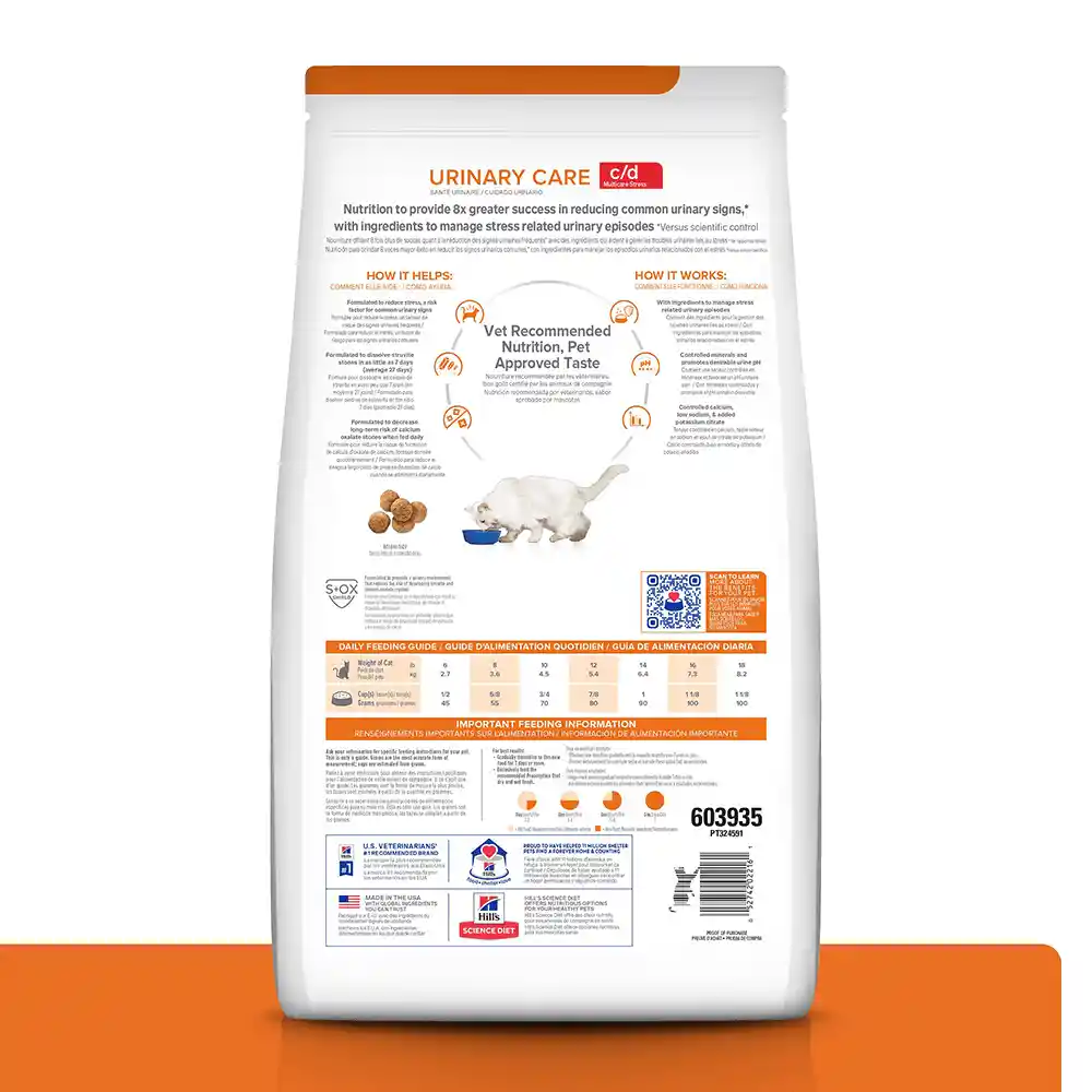 Hills Alimento Para Gato Urinary Care Stress c/d Pollo 4 Lb