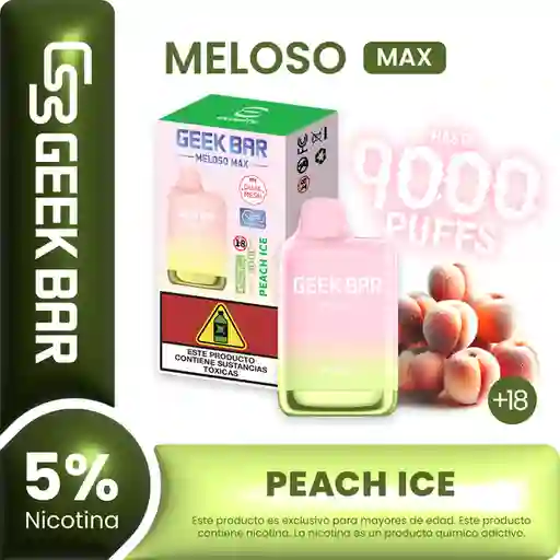 Geek Bar Vape Meloso Max Peach Ice 9000 Puffs 5% Nicotina