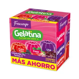 Gelatina Fruto Rojos-Uva-Fresa Frescampo 120 Gr