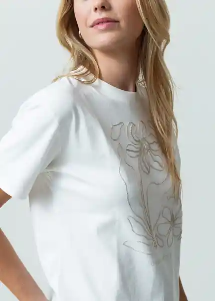 Camiseta Mujer Crudo Puro Claro Talla S 402G025 Naf Naf