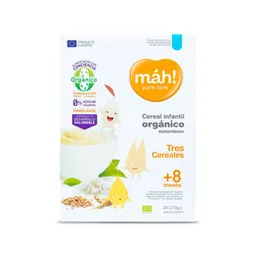Máh! Cereal Infantil Orgánico Tres Cereales +8 Meses