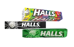 Halls Negro + Halls Fruit Mix + Halls Yerbabuena