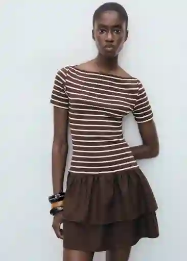 Vestido Globi Marrón Talla M Mujer Mango
