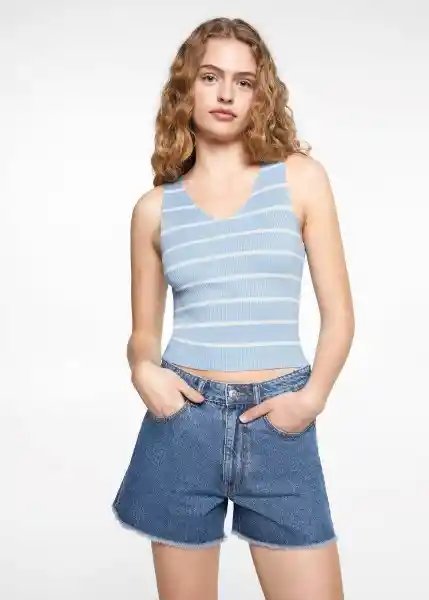 Top Frozen Celeste Talla 20 Niñas Mango