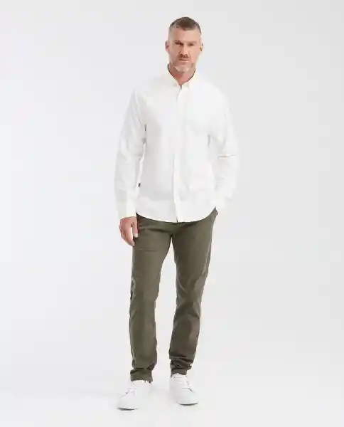 Camisa Manga Larga Slim Fit Blanco Ponche Claro M Chevignon