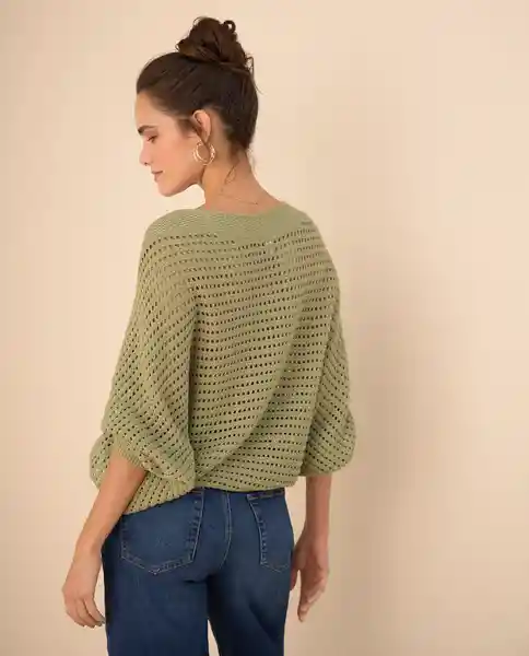 Blusa Tejido Verde Olivo Medio Talla L 661G202 Esprit