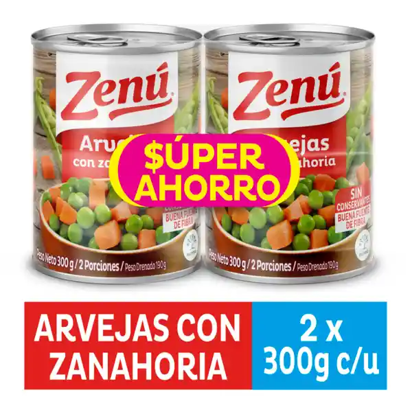Zenú Arvejas con Zanahoria