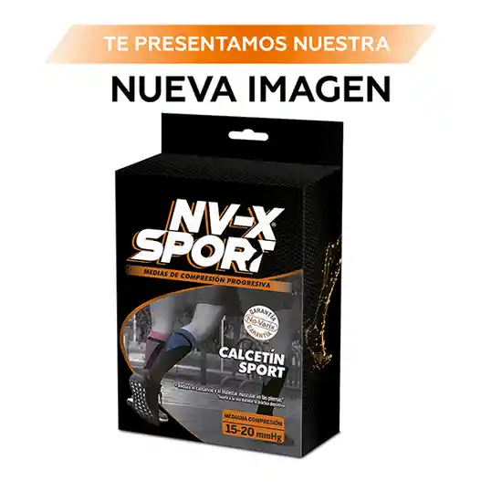 Nv-XSport Calcetin Deportivo Unisex 15-20 Mm/Hg Black-Red Xlarge