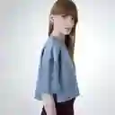 Camiseta Manga Corta en Combinado Azul L Fuera de Serie