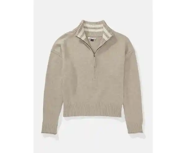 Suéter Tejido Para Mujer Beige Talla Medium American Eagle