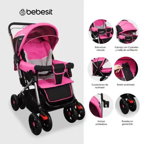 Coche Roma Pink Bebesit 5197P