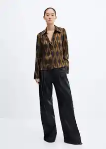 Camisa Rombi Negro Talla S Mujer Mango
