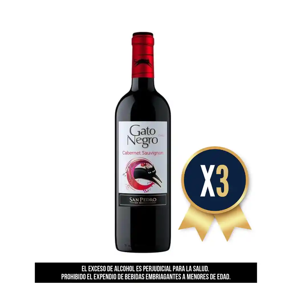 San Pedro Gato N Cabernet 750 Ml Combo X 3
