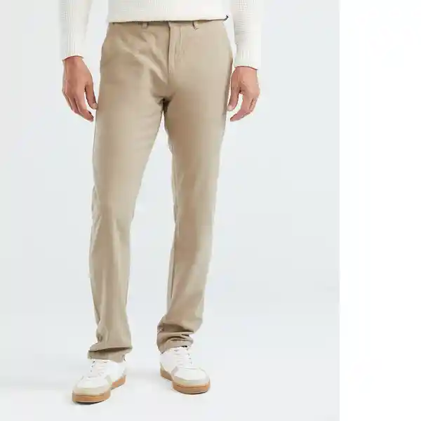 Pantalón Linen Hombre Caqui Medio Talla 28 Chevignon