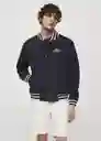 Chaqueta Raya Navy Talla L Hombre Mango