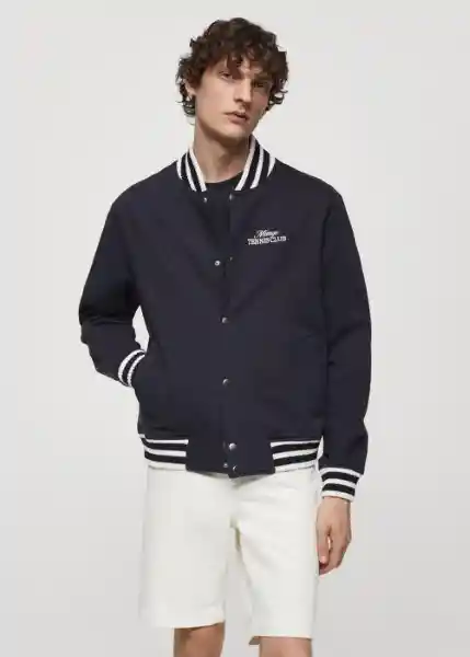 Chaqueta Raya Navy Talla L Hombre Mango