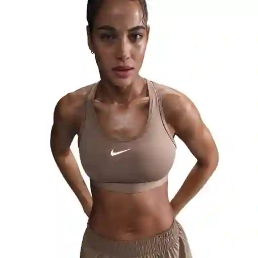 Nike Brásier W Swsh Med Spt Top Para Entrenamiento Mujer Café L