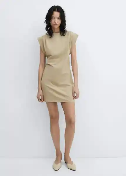 Vestido Dates Beige Talla S Mujer Mango