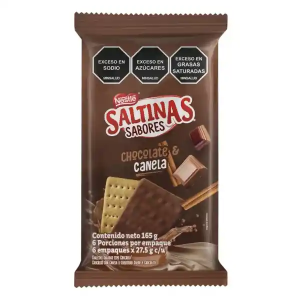 Galletas dulces SALTINAS Chocolate y Canela x 24,5g