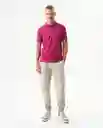 Camiseta Polo Muscle Masculino Morado Talla L 192432 Chevignon