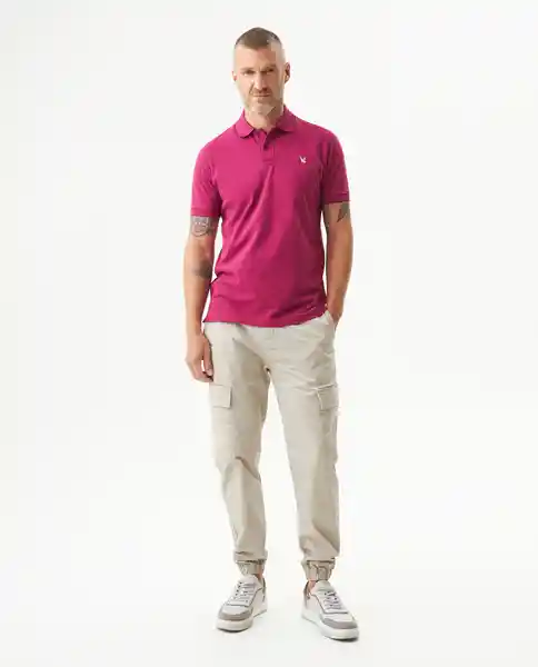 Camiseta Polo Muscle Masculino Morado Talla L 192432 Chevignon