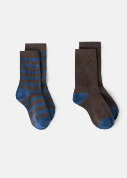 Pack Calcetines Ribstrip Marrón Talla 20 Niños Mango