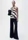 Chaleco Zebra Beige Talla M Mujer Mango