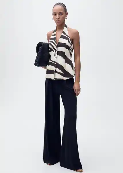 Chaleco Zebra Beige Talla M Mujer Mango