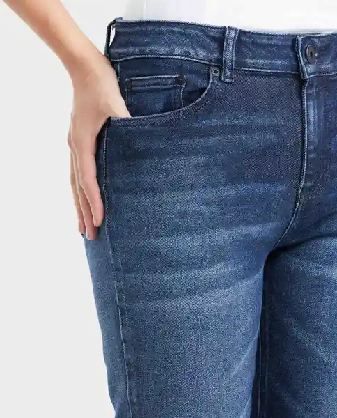 Jean High Rise Cosmo Azul Dark Ultra Oscuro Talla 10 Chevignon