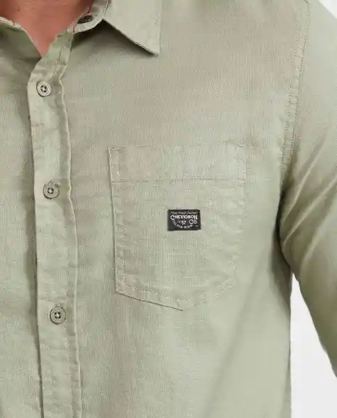 Camisa Long Sleeve Verde Oleo Medio Talla S Chevignon