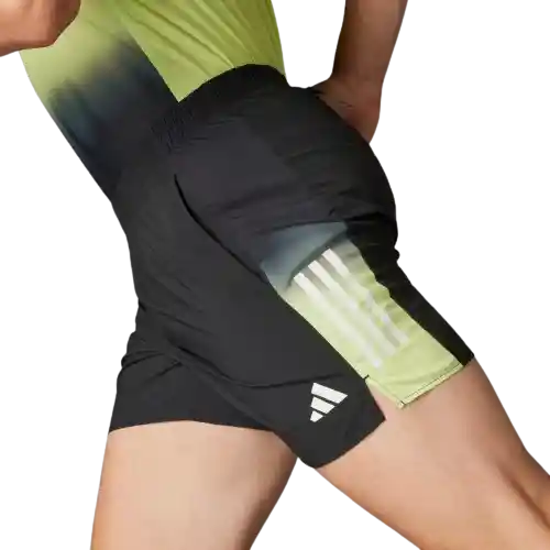 Adidas Pantaloneta Correr de Hombre Negro Talla S5